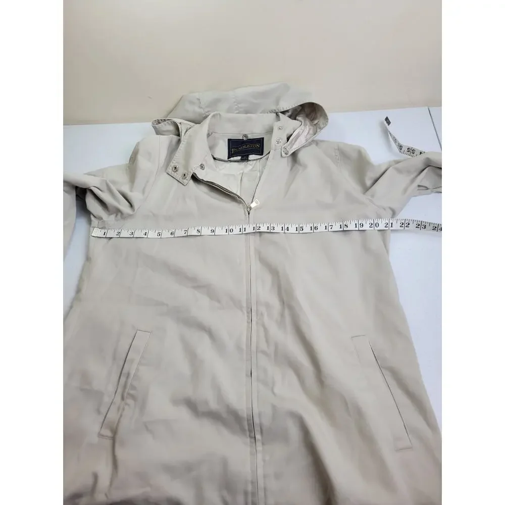 Pendleton Tan Full Zip Removable Hood Windbreaker Jacket Men's Size Medium